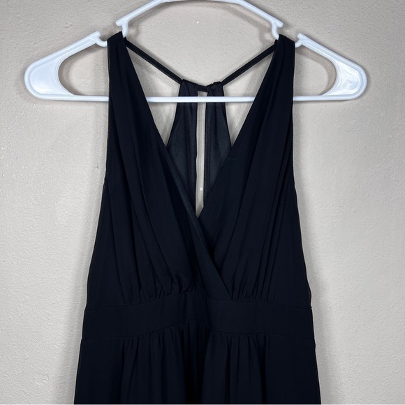 SIZE 2 EXPRESS BLACK SLEEVELESS FORMAL EVENT DRESS GOTH COCKTAIL WEDDING - Picture 3 of 9